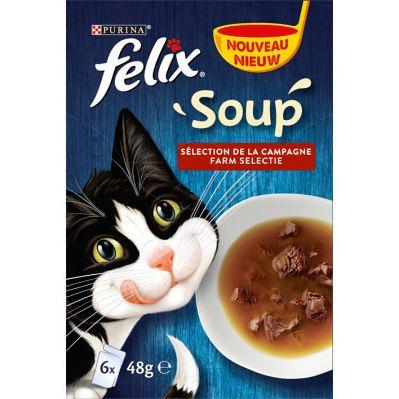 Felix kattenvoer Soup Countryside selectie <br>6 x 48 gr